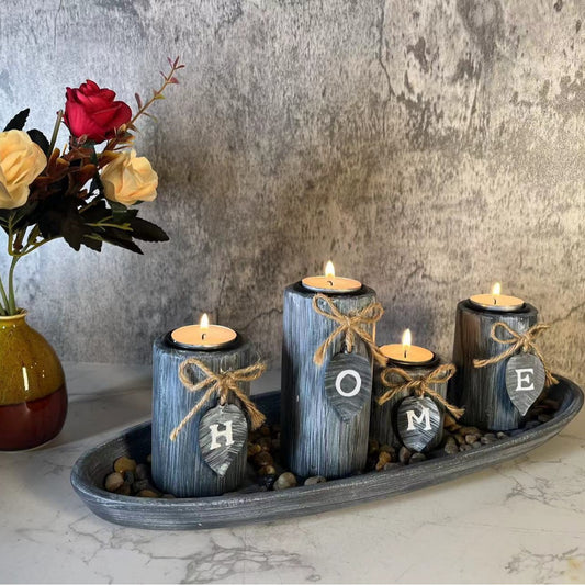 Creative HOME Wooden Sign Candle Holder HOME B & B Romantic Atmosphere Decorations Photo Props Ornaments