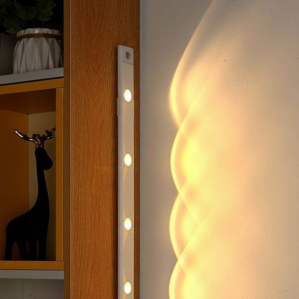 Intelligent Led Human Body Induction Lamp Ultra-thin Double Layer Cat's Eye Hill Light Bar Rechargeable Self-adhesive Wardrobe Wine Cabinet Cabinet