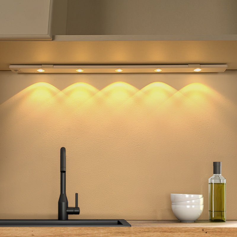 Intelligent Led Human Body Induction Lamp Ultra-thin Double Layer Cat's Eye Hill Light Bar Rechargeable Self-adhesive Wardrobe Wine Cabinet Cabinet