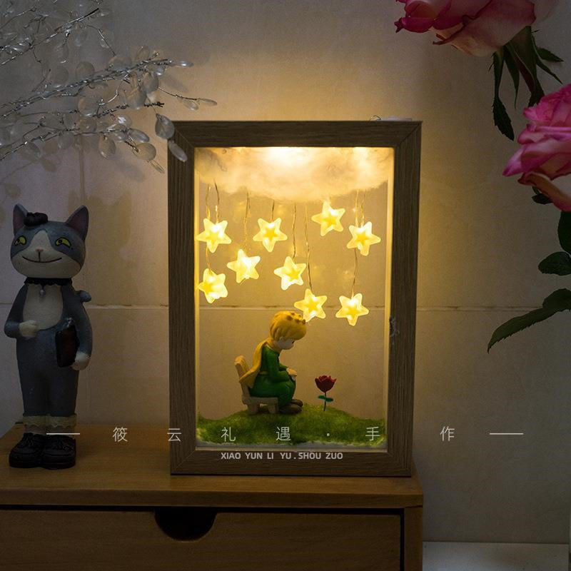 Shake The Same Style Stars Little Prince Night Light Handmade Diy Photo Frame Table For Girlfriends Birthday Tanabata Festival Gift