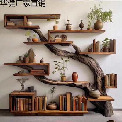 Gui-style Camphor Wood Solid Wood Antique Rack Tea Display Cabinet Storage Cabinet Log Duobao Pavilion Storage Rack Storage Rack