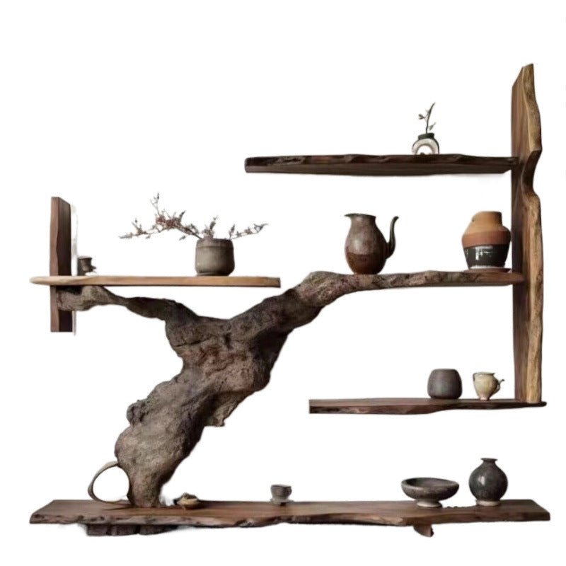 Gui-style Camphor Wood Solid Wood Antique Rack Tea Display Cabinet Storage Cabinet Log Duobao Pavilion Storage Rack Storage Rack